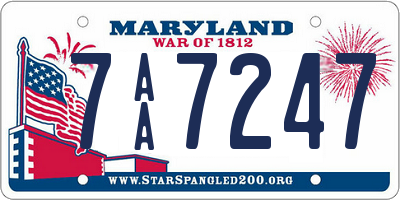 MD license plate 7AA7247