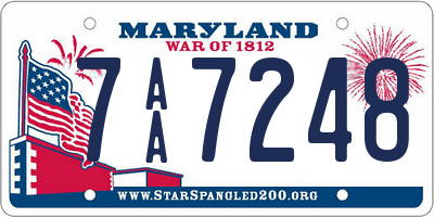 MD license plate 7AA7248