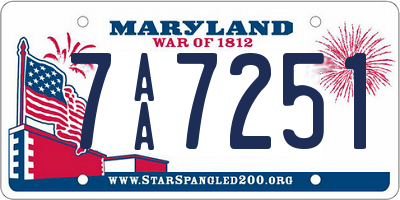 MD license plate 7AA7251