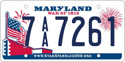 MD license plate 7AA7261