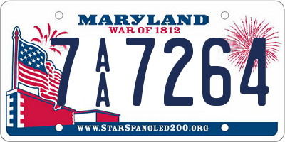 MD license plate 7AA7264