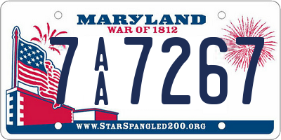 MD license plate 7AA7267