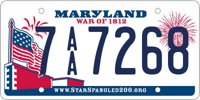 MD license plate 7AA7268