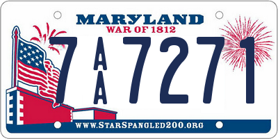 MD license plate 7AA7271
