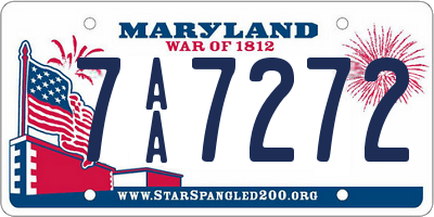 MD license plate 7AA7272