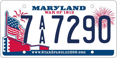 MD license plate 7AA7290