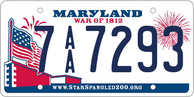 MD license plate 7AA7293