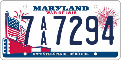 MD license plate 7AA7294