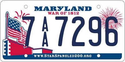 MD license plate 7AA7296