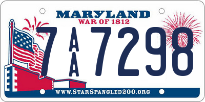 MD license plate 7AA7298