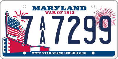 MD license plate 7AA7299