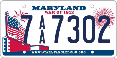 MD license plate 7AA7302