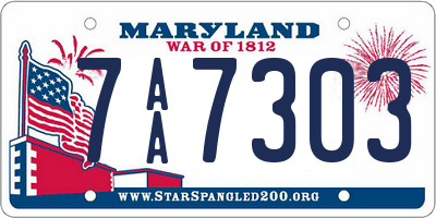 MD license plate 7AA7303