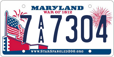 MD license plate 7AA7304