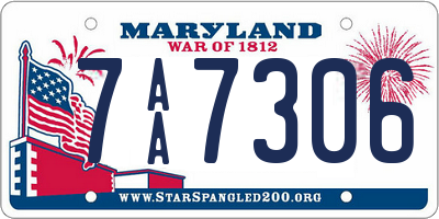 MD license plate 7AA7306