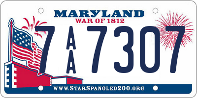 MD license plate 7AA7307