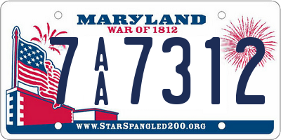 MD license plate 7AA7312