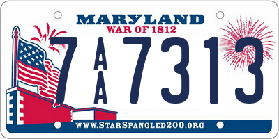 MD license plate 7AA7313