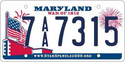 MD license plate 7AA7315