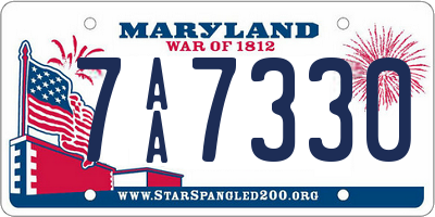 MD license plate 7AA7330