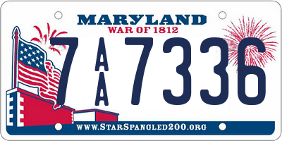 MD license plate 7AA7336