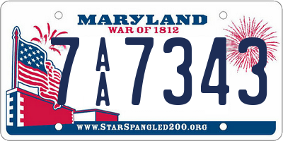 MD license plate 7AA7343