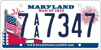 MD license plate 7AA7347