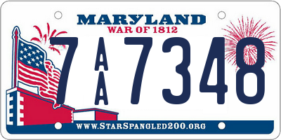 MD license plate 7AA7348