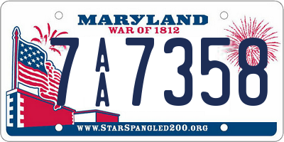 MD license plate 7AA7358