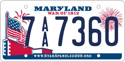 MD license plate 7AA7360