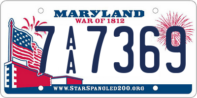 MD license plate 7AA7369