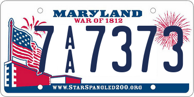 MD license plate 7AA7373