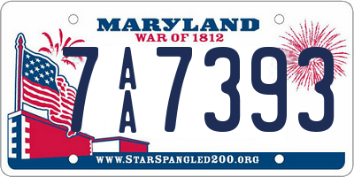 MD license plate 7AA7393