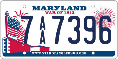 MD license plate 7AA7396