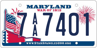 MD license plate 7AA7401