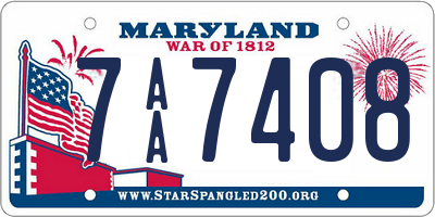 MD license plate 7AA7408