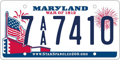 MD license plate 7AA7410