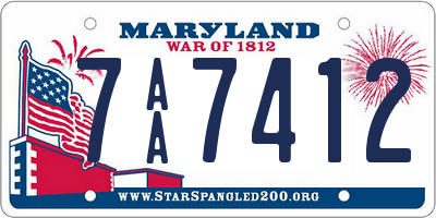 MD license plate 7AA7412