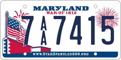 MD license plate 7AA7415