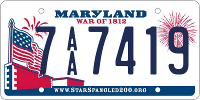 MD license plate 7AA7419