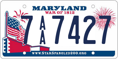 MD license plate 7AA7427