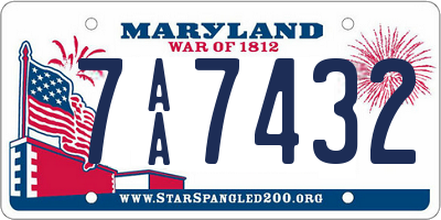 MD license plate 7AA7432