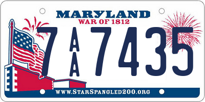 MD license plate 7AA7435