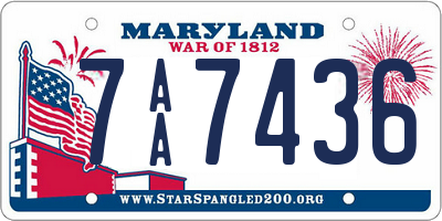 MD license plate 7AA7436