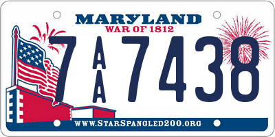 MD license plate 7AA7438