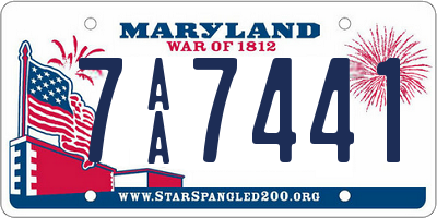 MD license plate 7AA7441