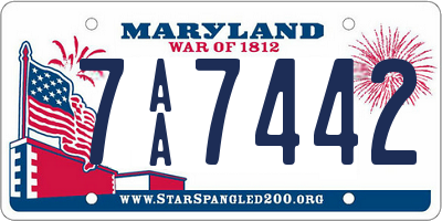 MD license plate 7AA7442