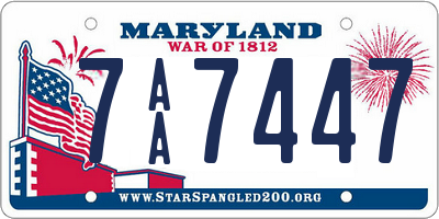 MD license plate 7AA7447