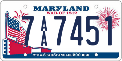 MD license plate 7AA7451