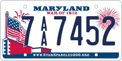 MD license plate 7AA7452